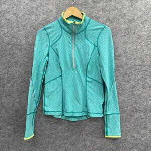 Zella Women's Top Activewear Running Workout, 1/2 Zip, Teal Blue Green, Size M